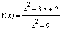f(x) = (x^2-3*x+2)/(x^2-9)