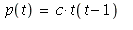 p(t) = c*t(t-1)