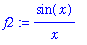 f2 := sin(x)/x