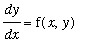 dy/dx = f(x,y)