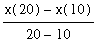 (x(20)-x(10))/(20-10)