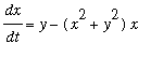 dx/dt = y-(x^2+y^2)*x