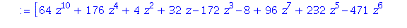 [64*z^10+176*z^4+4*z^2+32*z-172*z^3-8+96*z^7+232*z^5-471*z^6+304*z^8-256*z^9, y-z, 4*x-192*z^9+54*z^4+252*z^2+156*z-840*z^3-68-400*z^7+1285*z^5-896*z^6+640*z^8, 8*lambda-172*z^2+4*z+96*z^6+232*z^4+176...