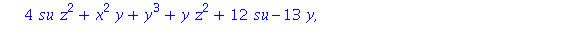 [x^4+2*x^2*y^2+2*x^2*z^2+y^4+2*y^2*z^2+z^4-10*x^2-10*y^2+6*z^2+9, 4*su*z^2+x^2*y+y^3+y*z^2+12*su-13*y, 4*su*x^2+4*su*y^2-x^2*y-y^3-y*z^2-3*y, 4*cu*z^2+x^3+x*y^2+z^2*x+12*cu-13*x, -su*x+cu*y, 4*su*y+4*...