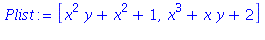 [x^2*y+x^2+1, x^3+x*y+2]